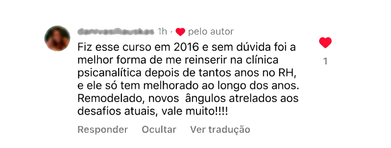 Depoimento de danivasiliauskas sobre o curso de Freud da APP